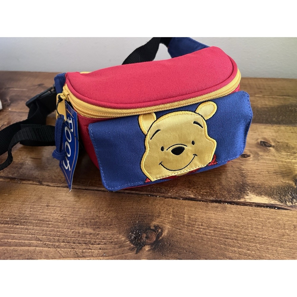 Vintage 90s Disneyland Winnie the Pooh Fanny Pack NOS Disney Colorblock